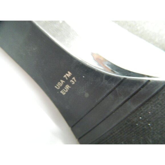 Nina Silver Glitter Peep-Toe Wedge Shoes Size 7M Metallic Gray - Picture 5 of 15